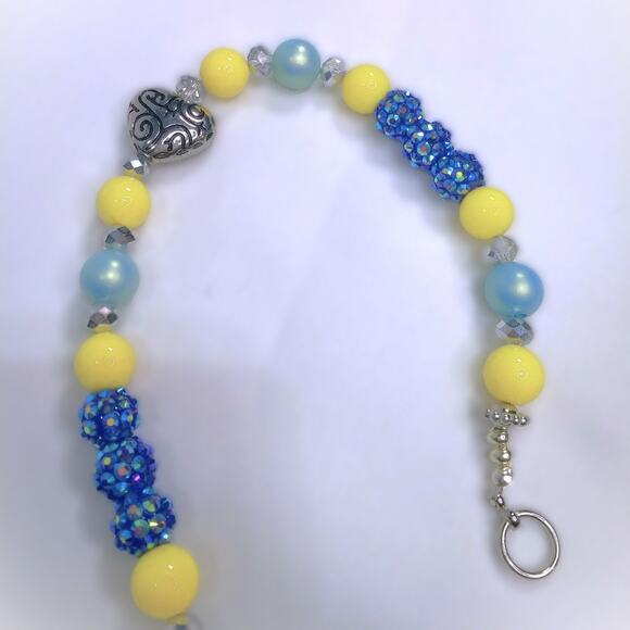 Artisan Ceramic Heart Beaded Suncatcher Inscribed Let Your Light Shine Colorful - Picture 5 of 12